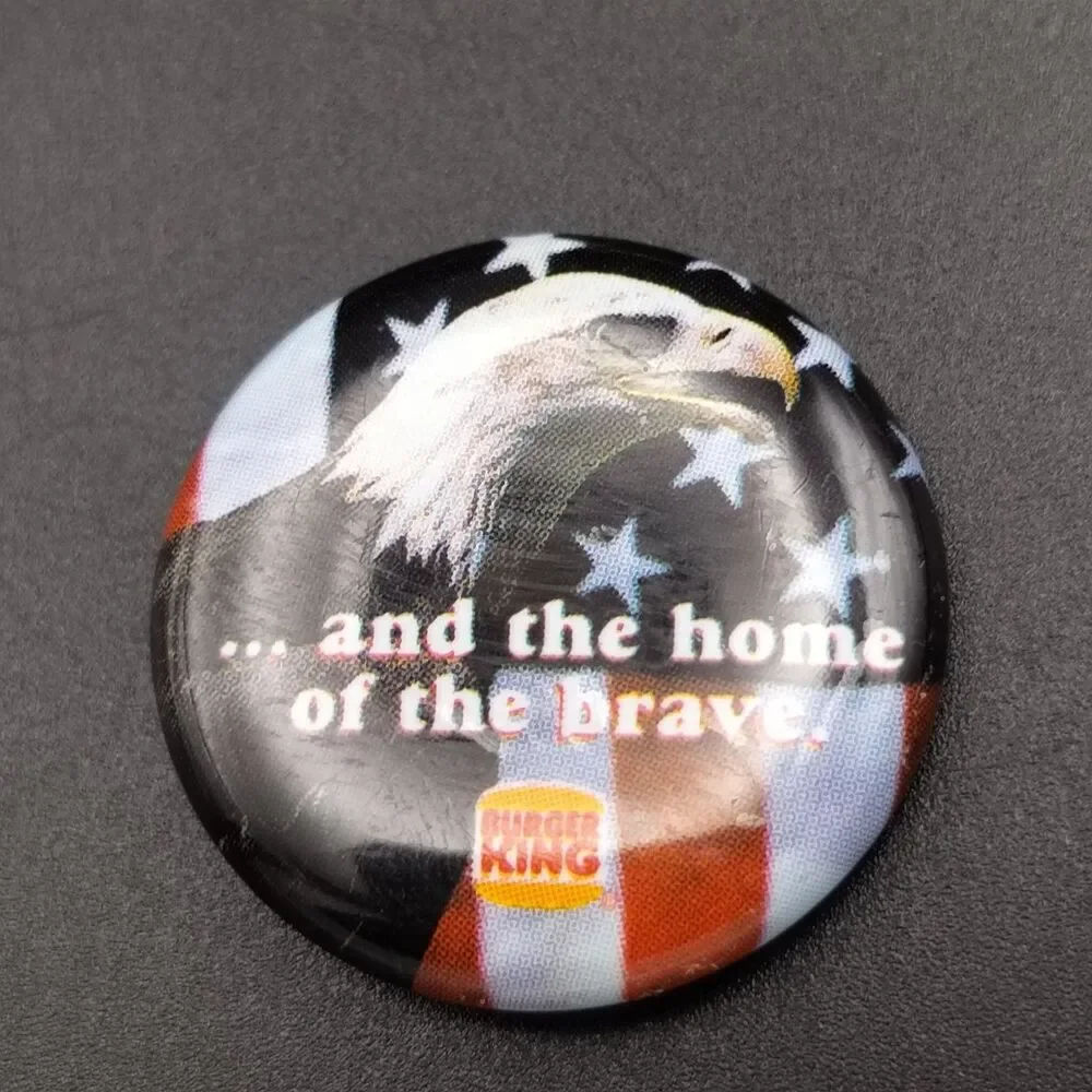 Burger King Pinback Button Patriotic Eagle 